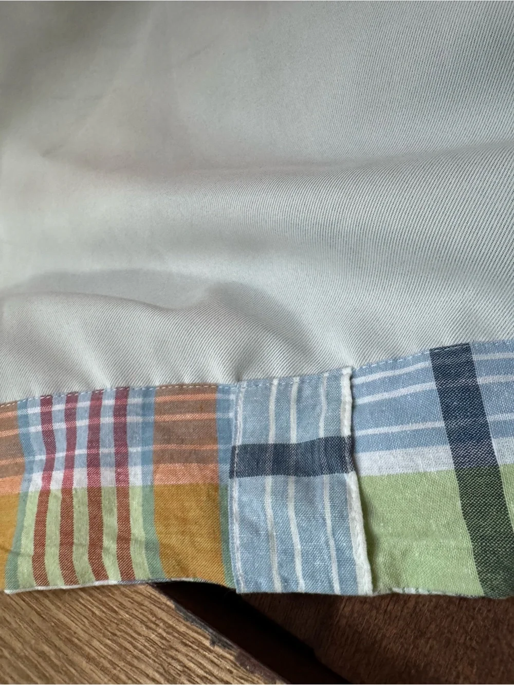 Pottery Barn Patchwork Madras Black Out Panel 44x84 Cotton Fabric Americana